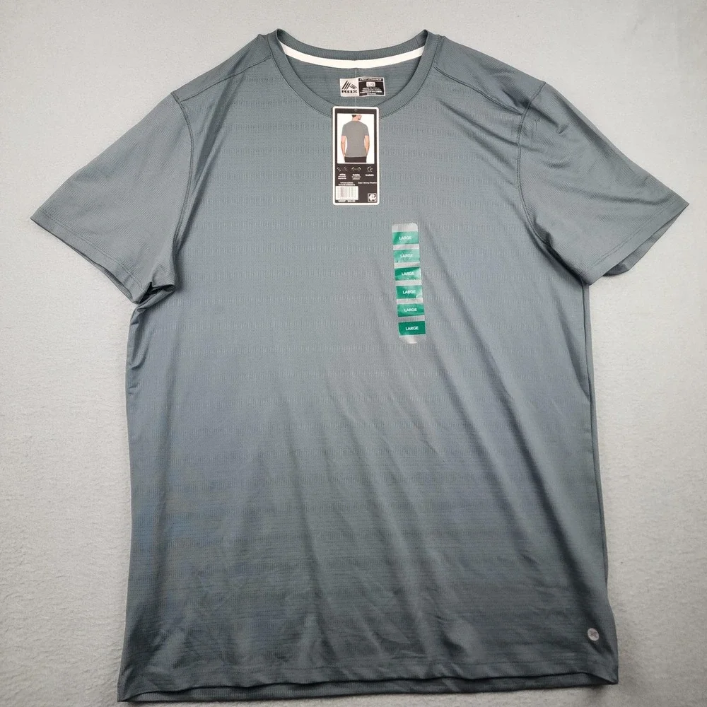 RBX Performance Shirt Mens Large Gray Short Sleeve Wicking Stretch Athletic Tee